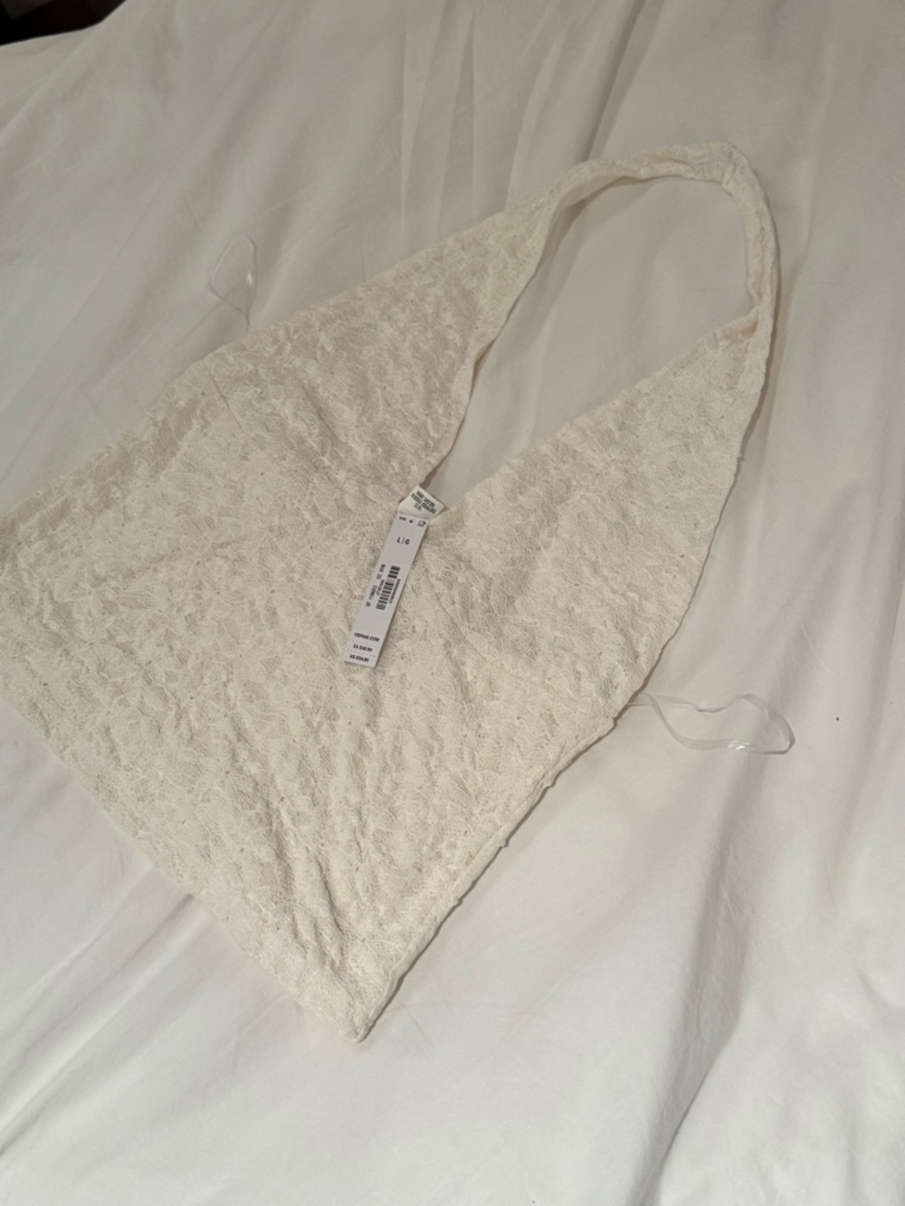 PINK Victoria's Secret Cream Lace Shoulder Bag